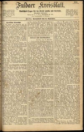 Ausgabe vom Samstag, den 11. November 1882.