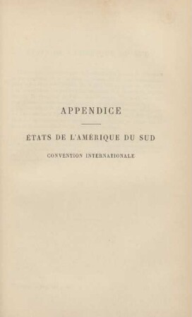Appendice. États de l'Amérique du sud