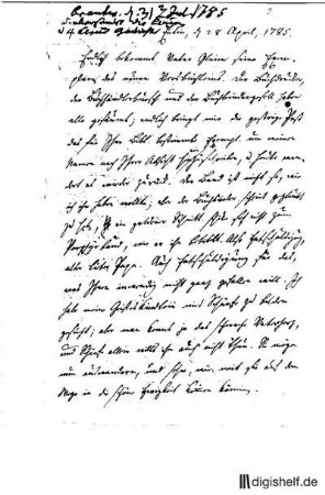 2: Brief von Johann Heinrich Voß an Johann Wilhelm Ludwig Gleim