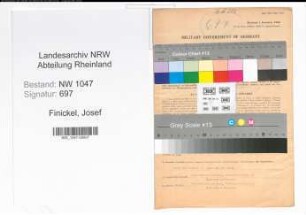 Entnazifizierung Josef Finickel , geb. 17.10.1911 (Beamter)