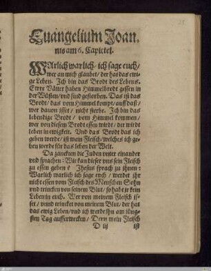 Euangelium Joannis am 6. Capittel