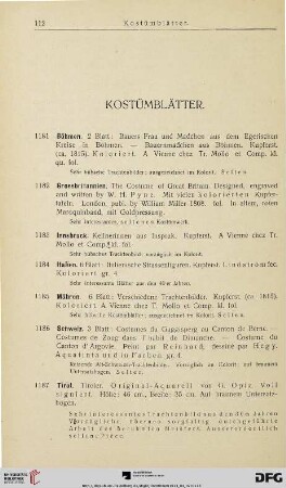 Kostümblätter (Nr. 1181-1190)