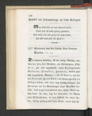 Kuckuck am Johannistage an seinen Kollegen