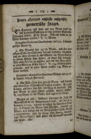 Folgen allerhand nützliche aufgelößte geometrische Fragen