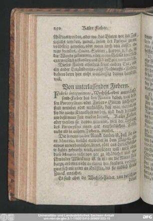 Von unterlassenden Fiebern.