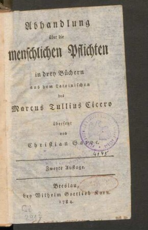 Abhandlung über die menschlichen Pflichten