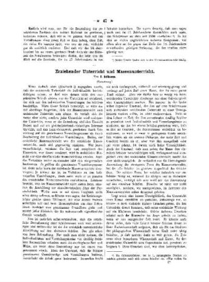 Erziehender Unterricht und Massenunterricht : (Fortsetzung)