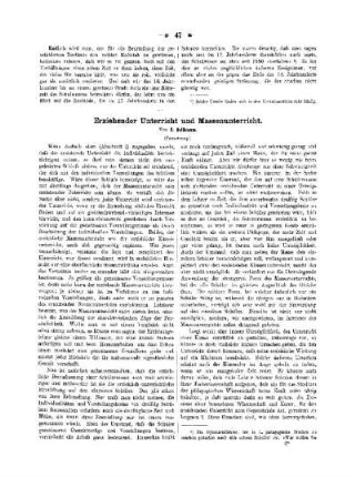 Erziehender Unterricht und Massenunterricht : (Fortsetzung)