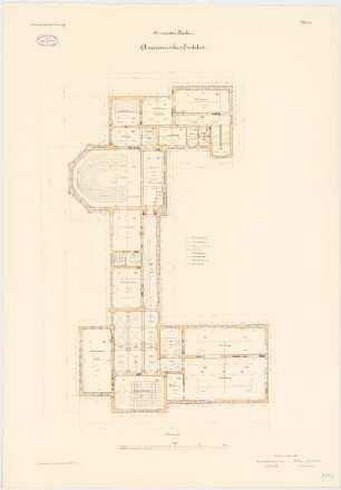 Universität Breslau Medizinische Institute an der Maxstraße. Anatomisches Institut: Grundriss 1. Obergeschoss 1:100