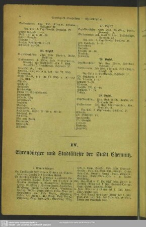 IV. Ehrenbürger und Stadtälteste der Stadt Chemnitz