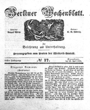 No. 17, Sonnabend, den 28. April 1838.