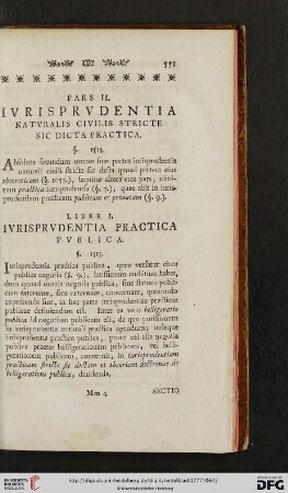 Pars II: Iurisprudentia naturalis civilis stricte sic dicta practica