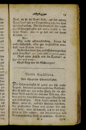 Vierte Erzählung. Von allzugroßer Schamhaftigkeit.