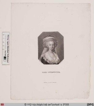 Bildnis Marie Antoinette, Königin von Frankreich, geb. Erzherzogin von Österreich