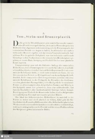 2. Ton-, Stein- und Bronzeplastik
