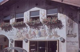 Mittenwald/Karwendel. Bozener Weinstube mit Freskomalerei
