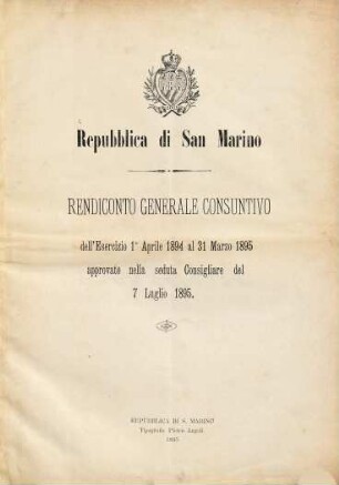 Bilancio preventivo. 1894/95 (1895)
