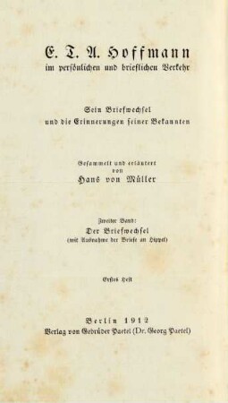Bd. 2, Heft 1: Von Plock bis Leipzig, 1803 - 1814 : mit zwei Anhängen ; mir zwei Selbstportraits und einem Facsimile