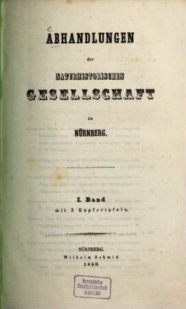 Abhandlungen. 1,1. 1852 (1858)