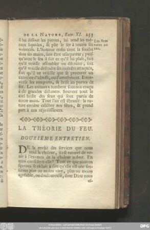 La Théorie Du Feu. Douzième Entretien.