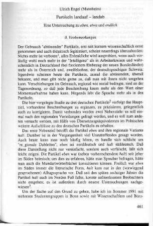Partikeln landauf – landab : eine Untersuchung zu eben, etwa und endlich