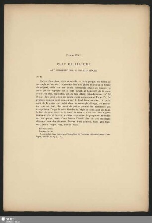 Planche XXXII Plat De Reliure Art Limousin, Milieu Du XIIIe Siècle