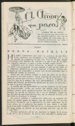 El amor que pasa - XXXIV Nueva batalla : (Diario de un indio)