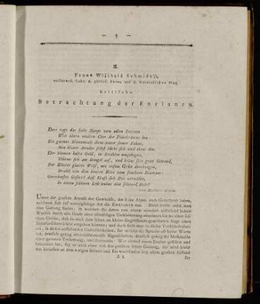 II. Franz Wilibald Schmidt's [...] kritische Betrachtung der Enziane