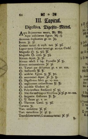 III. Capitul. Digestiva. Digestiv-Mittel.