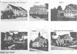 Schwepnitz-Cosel. Ortsansichten, u.a. Bollbuckmühle, Ansichtskarte, Repro