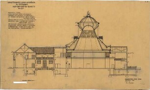 Fischer, Theodor; Stuttgart; Kunstausstellungsgebäude - Hof - Ostseite (Schnitt)