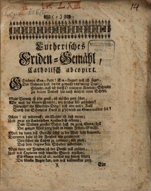 Lutherisches Friden-Gemähl catholisch abcopirt