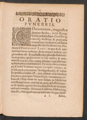 Oratio Funebris.