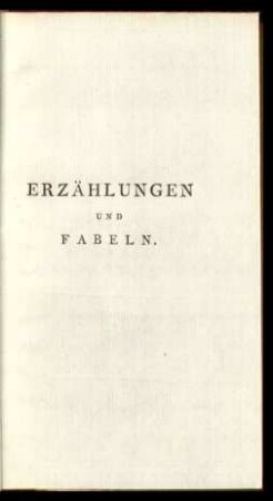 Erzählungen Und Fabeln