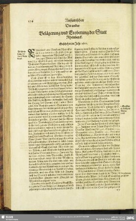 Die ander Belägerung und Eroberung der Statt Rheinberck : Geschehen im Jahr 1601