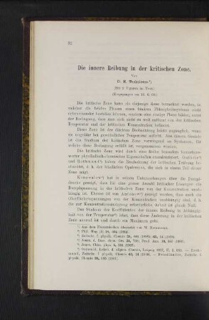 Die innere Reibung in der kritischen Zone.