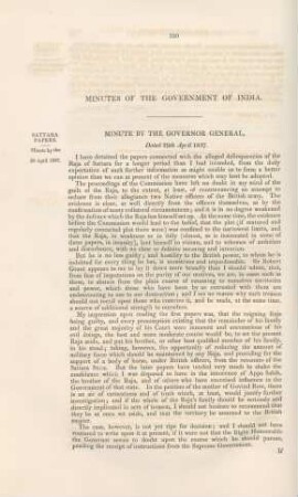Minutes of the Government of India