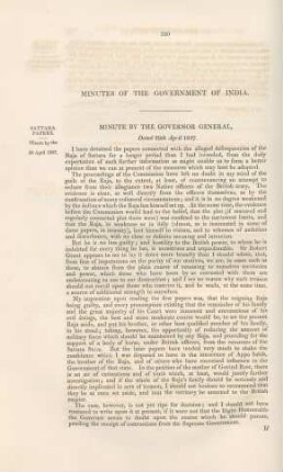Minutes of the Government of India