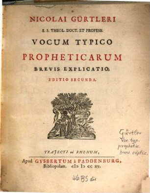 Vocum typico propheticarum brevis explicatio