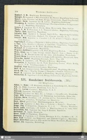 XIX. Mannheimer Bezirksverein.