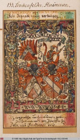 Wappen von Haimeran und Margarethe Lerchenfelder, geb. Pühelmaier