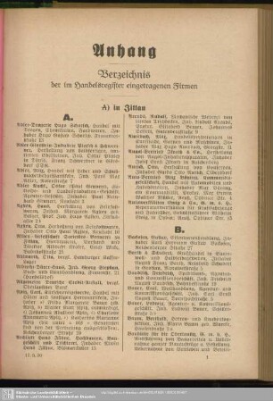 Handelsregister : Verzeichnis der im Handelsregister eingetragenen Firmen