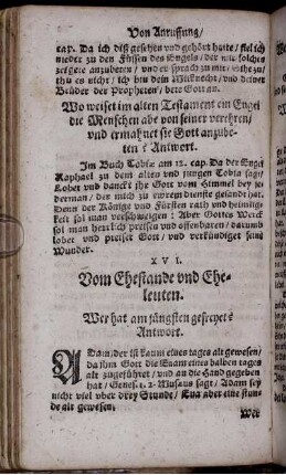 XVI. Vom Ehestande und Eheleuten