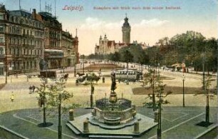 Leipzig: Rossplatz mit Blick nach dem neuen Rathaus