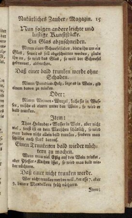 Nun folgen andere leichte und lustige Kunststücke.
