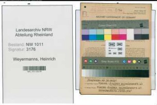 Entnazifizierung Heinrich Weyermanns , geb. 20.11.1919 (Textilarbeiter)