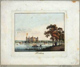 Schloss Moritzburg nach Nordosten, mit zwei Gondeln
