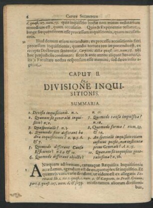 Caput II. De Divisione Inquisitionis.