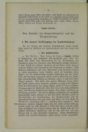 Zweite Periode. Das Zeitalter der Gegenreformation und der Religionskriege