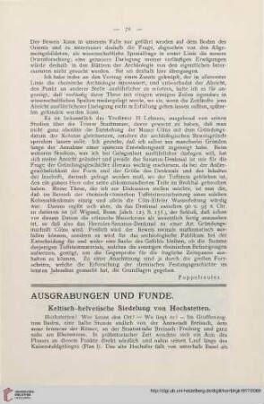 1: Keltisch-helvetische Siedlung von Hochstetten